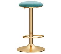 Swivel Stool Velvet Upholstered, Gold Metal Base for Counter Cafe Kitchen Breakfast Pub, Adjustable Height 65-80cm,Gray (Green)