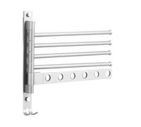 Swivel Towel Rack - 4 Arm Swing Hanger | Space-Saving Wall Mounted Bathroom Organizer with 180° Rotation, Rustproof Matte Black Finish, Heavy-Duty Design; Perfect For Small Bathrooms and Kitchens