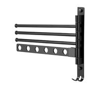 Swivel Towel Rack, 4-Arm Towel Hanger, 12.8x11.97 Inches Swing out Wall Organizer, Adjustable Stainless Steel Mount, Multi-Bar Holder, Ideal for Bathroom, Balcony, Laundry, Gym, Dorm, Kitchen