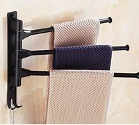 Swivel Towel Rail,Space Aluminum Towel Holder, Bathroom Towel Bar, Wall Mounted Towel Rack Organizer,Accessories, Double Arms/Three Arms/Four Arms/Five Arms Towel Rail/Three Rail