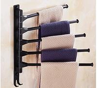 Swivel Towel Rail,Space Aluminum Towel Holder, Bathroom Towel Bar, Wall Mounted Towel Rack Organizer,Accessories, Double Arms/Three Arms/Four Arms/Five Arms Towel Rail/Five Rail
