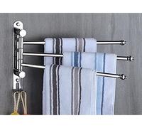 Swivel Towel Rail,Stainless Steel Towel Holder, Bathroom Towel Bar, Wall Mounted Towel Rack, Accessories, Double Arms/Three Arms/Four Arms/Five Arm/Three Rail