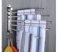 Swivel Towel Rail,Stainless Steel Towel Holder, Bathroom Towel Bar, Wall Mounted Towel Rack, Accessories, Double Arms/Three Arms/Four Arms/Five Arm/Five Rail