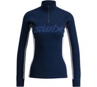 Swix RaceX Merino Half Zip, mujer, azul marino 42(XL) Dark Navy/Light Grey Melange