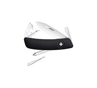 SWIZA Navaja multiusos suiza D04N con hoja de acero 440C de 7,5 cm, linerlock y empuñadura de color negro. Once usos diferentes + Portabotellas de regalo
