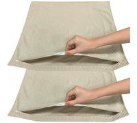 SWJ-swjssb 2 Fundas de Cojín Terciopelo Acanalado，Suaves Decorativas Fundas de Almohada con Cremallera y Lavable, Cuadrado y Rectangular 40x40-60x90 cm para Sofá Cama(Milk Tea Beige,50x70cm Set of 2)