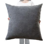 SWJ-swjssb Funda Cojines 80x80 Grande Fundas De Almohada 60x60 Cuadrado Fundas De Cojín De 70x70 para Cama - Protector De Almohada con Cremallera Transpirable Suave Lavable(Dark Grey,70x70 cm (1pc))