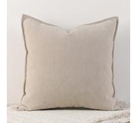 SWJ-swjssb Funda de Almohada Decorativa de Chenilla con Cremallera, Rayas, Milk Tea, 65x65 cm (1pc), Adecuado para Interior y Exterior