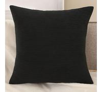 SWJ-swjssb Funda De Cojín para Sofá 80x80 90x90 50x70 60x80 Throw Cojín Pana Decorativa con Cremallera | Rectangular & Cuadrado | Fundas De Almohada para Salón Y Decoración Hogar(Negro,100x100 cm)