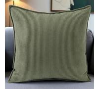 SWJ-swjssb Funda De Cojines para Sofá,Funda De Almohada De Corduroy Súper Suave Cojin De Pana A Rayas Decoración Moderna para Sofá Silla Cama Sala De Estar Dormitorio(Verde,85x85 cm)