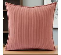 SWJ-swjssb Funda De Cojines para Sofá,Funda De Almohada De Corduroy Súper Suave Cojin De Pana A Rayas Decoración Moderna para Sofá Silla Cama Sala De Estar Dormitorio(Red-Brown,35x90 cm)