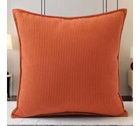 SWJ-swjssb Funda De Cojines para Sofá,Funda De Almohada De Corduroy Súper Suave Cojin De Pana A Rayas Decoración Moderna para Sofá Silla Cama Sala De Estar Dormitorio(Tangerine Orange,35x55 cm)