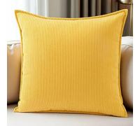 SWJ-swjssb Funda De Cojines para Sofá,Funda De Almohada De Corduroy Súper Suave Cojin De Pana A Rayas Decoración Moderna para Sofá Silla Cama Sala De Estar Dormitorio(Lemon Yellow,40x85 cm)