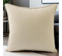 SWJ-swjssb Funda De Cojines para Sofá,Funda De Almohada De Corduroy Súper Suave Cojin De Pana A Rayas Decoración Moderna para Sofá Silla Cama Sala De Estar Dormitorio(Beige,20x30 cm)