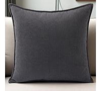 SWJ-swjssb Funda De Cojines para Sofá,Funda De Almohada De Corduroy Súper Suave Cojin De Pana A Rayas Decoración Moderna para Sofá Silla Cama Sala De Estar Dormitorio(Charcoal Grey,35x45 cm)