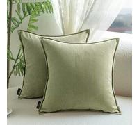 SWJ-swjssb Fundas de Cojín Extra Grandes de Chenille Set de 2 - Fundas Decorativas Cuadradas/Rectangulares Funda de Almohada con Cremallera, para Sofá Salón Hogar Dormitorio(Apple Green,50x70 cm)