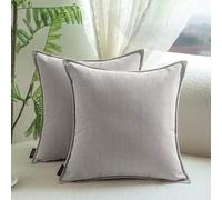 SWJ-swjssb Fundas de Cojín Extra Grandes de Chenille Set de 2 - Fundas Decorativas Cuadradas/Rectangulares Funda de Almohada con Cremallera, para Sofá Salón Hogar Dormitorio(Gris Claro,30x50 cm)