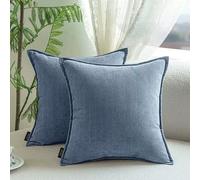 SWJ-swjssb Fundas de Cojín Extra Grandes de Chenille Set de 2 - Fundas Decorativas Cuadradas/Rectangulares Funda de Almohada con Cremallera, para Sofá Salón Hogar Dormitorio(Azul Vaquero,30x50 cm)