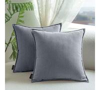 SWJ-swjssb Fundas de Cojín Extra Grandes de Chenille Set de 2 - Fundas Decorativas Cuadradas/Rectangulares Funda de Almohada con Cremallera, para Sofá Salón Hogar Dormitorio(Gris,45x45 cm)