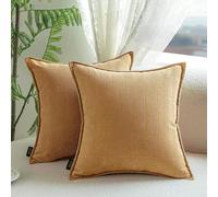 SWJ-swjssb Fundas de Cojín Extra Grandes de Chenille Set de 2 - Fundas Decorativas Cuadradas/Rectangulares Funda de Almohada con Cremallera, para Sofá Salón Hogar Dormitorio(Marrón,70x70 cm)