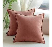 SWJ-swjssb Fundas de Cojín Extra Grandes de Chenille Set de 2 - Fundas Decorativas Cuadradas/Rectangulares Funda de Almohada con Cremallera, para Sofá Salón Hogar Dormitorio(Caramel,50x50 cm)