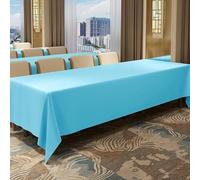 SWJ-swjssb Mantel Personalizable Impermeable - Manteles de Mesa Poliéster Cuadrado/Rectangular para Hoteles de Lujo, Restaurantes & Salas de Conferencias, Lavable y Antimanchas(Azul Cielo,130x220 cm)