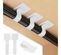 SWKJ 50 piezas de gestión de cables debajo del escritorio, tiras de clips de ordenación de cables autoadhesivas con hebilla de nylon ajustable, organizadores de cables reutilizables para el hogar y la