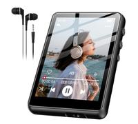 SWOFY Reproductor de MP3 Bluetooth 5.3 64 GB, batería de 300 mAh, pantalla táctil de 2,4 pulgadas, mini reproductor musical, compatible con TF hasta 64 GB (negro)
