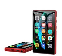 SWOFY Reproductor MP3 de 80 GB con Bluetooth y WiFi, pantalla táctil de 4,0 pulgadas, reproductor MP3 MP4, estéreo, radio FM, grabadora, libro electrónico y navegador (negro) (rojo)