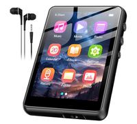 SWOFY Reproductor MP3 SWOFY de 128 GB, Bluetooth 5.3, batería de 300 mAh, pantalla táctil de 2,4 pulgadas, mini reproductor de música, soporta hasta 128 GB TF tarjeta (negro)