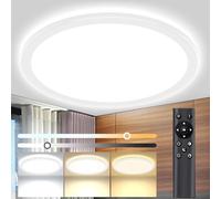 Swoieltr Lámpara de techo LED redonda 4000K, 18W/1800LM/IP44 impermeable Lámpara de techo ultrafina para baño, lámparas de techo LED modernas y sencillas sin cables para dormitorio