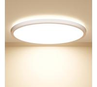 Swoieltr Lámpara de techo LED redonda plana de 22,3cm, 18W, 1600LM, 4000K blanco neutro, IP44 resistente al agua, para baño, cocina, pasillo, dormitorio.