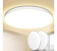 Swoieltr Plafon LED Techo, 2 Piezas 24W 2000LM Lampara Techo, IP44 Plafones para Techo LED, 4000K Lampara LED Techo Candeeiro Teto Cocina Dormitorio Salon Baño Ø28cm