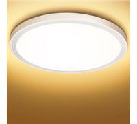 Swoieltr Plafon LED Techo, Ø22CM 3000K Lámpara de Techo LED 18W 1600LM Lamparas Techo Modernas Ultrafino Plafón Luz Led IP44 Impermeable para Cocina, Baño, Pasillo, Entrada, Trastero, Balcón, Oficina