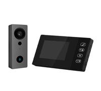 Swokely Cámara de Timbre de Video Inalámbrica 2.4G con Pantalla de Visualización Kits de Cámara de Videoportero con Pantalla IPS de 4.3 Pulgadas Visualización Nocturna Intercomunicador (Negro)