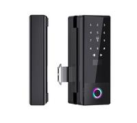 Swokely Cerradura inteligente de puerta de cristal, control remoto WiFi, aplicación TY, huella dactilar, contraseña, tarjeta IC, métodos de desbloqueo de llave mecánica, cerradura de puerta, cerradura