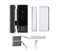 Swokely Smart Lock Cerradura de puerta de cristal WiFi Remote App TY Huella dactilar Contraseña Tarjeta IC Cerradura de puerta Intercambiable Dirección del cuerpo de cerradura para puerta de oficina o