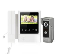 Swokely Videoportero de 4,3 pulgadas, monitor táctil, cableado, video portero, kit de timbre estilo teléfono, visión nocturna infrarroja, intercomunicador de 2 vías para el hogar, oficina, villa