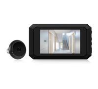 Swokely Visor digital de puerta de mirilla, monitor LCD de 3.9 pulgadas con kit de cámara de 1080P 2MP, ángulo de visión amplio de 120°, visión nocturna a color, batería integrada de 1400 mAh,