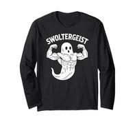 Swoltergeist Buff Swole Ghost Flexing Divertido Gimnasio Humor Juego de palabras Manga Larga