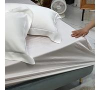 SWONE Sábanas bajeras tamaño Twin - Juegos de Sábanas 100% Lyocell, Sábanas Tencel de Lujo para Hotel con 2 Fundas de Almohada se Ajusta a colchones de 12" de Profundidad(B,180x200cm)