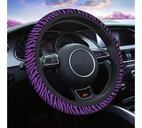 Swono Zebra Print Purple Car Steering Wheel Covers Funny Black and Purple Zebra Scale Print Universal Fit 15 Inch Anti-Slip Steering Wheel Protector Cover Stretch-On Fabric Automotive Car SUV Sedans