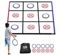 Swooc Games - Fling Tac Toe - Juego gigante para exteriores (9 pies x 9 pies) | Juegos gigantes resistentes a la intemperie para adultos y familia | Juegos grandes de patio trasero para niños | Juego