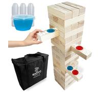 SWOOC Games - Giant Tower Party Game with Hidden Jello Shots - Includes Disposable Cups, Lids & Carrying Case - Stacks up to 5ft - Tipsy Topple Game for Adults - Giant Outdoor Games - Jumbo Bar Fun