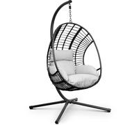 Swoods XXL Silla Colgante de Jardín - para Interior y Exterior - Silla Colgante con Base - Incluye Cojines - Resistente a la Intemperie - Carga máxima 150 kg