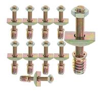 SWOOMEY 10 Unidades Kit Reparador de Madera M8x60 Tornillos y Arandelas de Hierro Dorado para Refuerzo y Mantenimiento de Estructuras de Cama de Madera