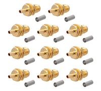 SWOOMEY 10Piezas Conector SMA de Crimpado para Compatible con RG y RG para Construcción de Cables de Antena y Sistemas WiFi