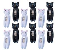 SWOOMEY 12 Clips de Notas Forma de Gato Multifuncionales y Resistentes al Viento de Plástico para Uso Diario y Fiestas