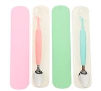 SWOOMEY 2 juegos Cucharas Inoxidable para Bebés Utensilios de Alimentación y Prácticos para Introducción de Comida Color Aleatorio Perfectos para Aprendizaje Alimentación Color Aleatorio
