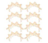 SWOOMEY 200 Unidades Mini Lazos de Satén Beige de 4 Cm para Manualidades y Decoración de Guirnaldas, Accesorios Cabello y Envoltorios de Regalos en Fiestas y Celebraciones